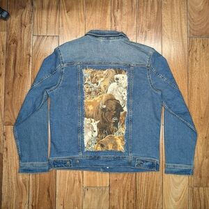 Upcycled Denim Wildlife Jacket (L)